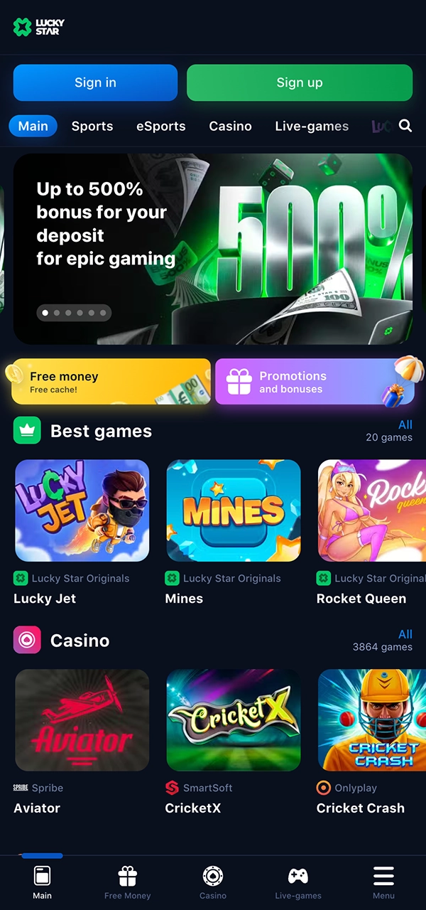 Simple steps to open the Lucky Star website.